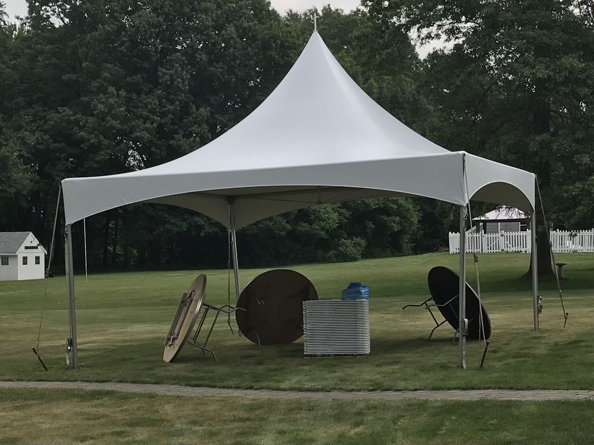 20' x 20' Elite High Peak Tent set up for an event in Connecticut