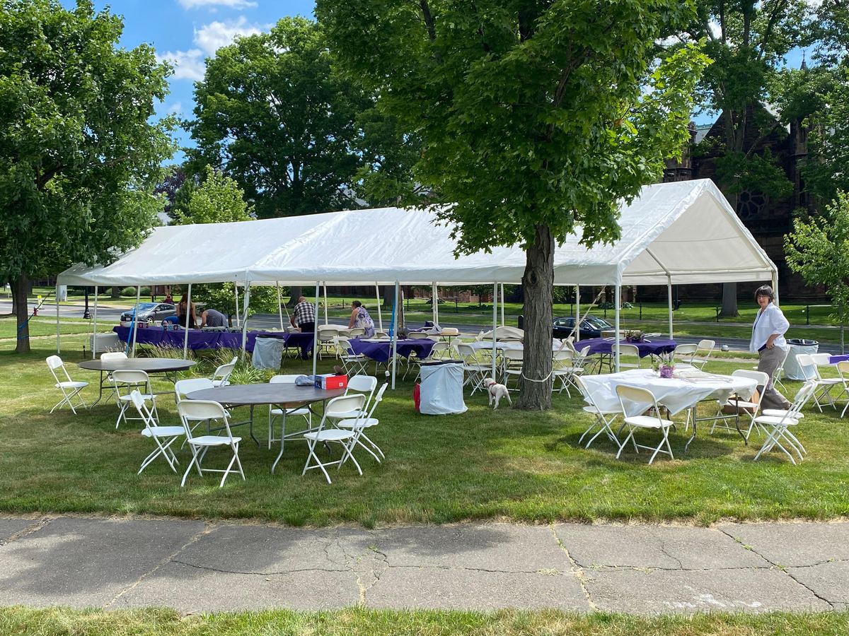 20' x 40' Standard A-Frame Tent set up for an event in Connecticut