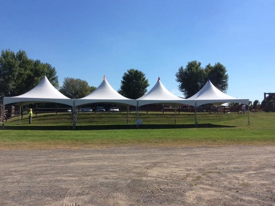 20' x 80' Elite High Peak Tent set up for an event in Connecticut